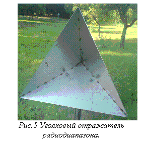 Подпись:  
Рис.5 Уголковый отражатель радиодиапазона.
